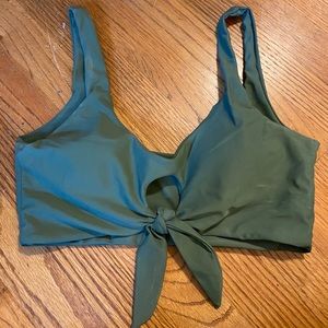 Olive Green bandeau bikini top